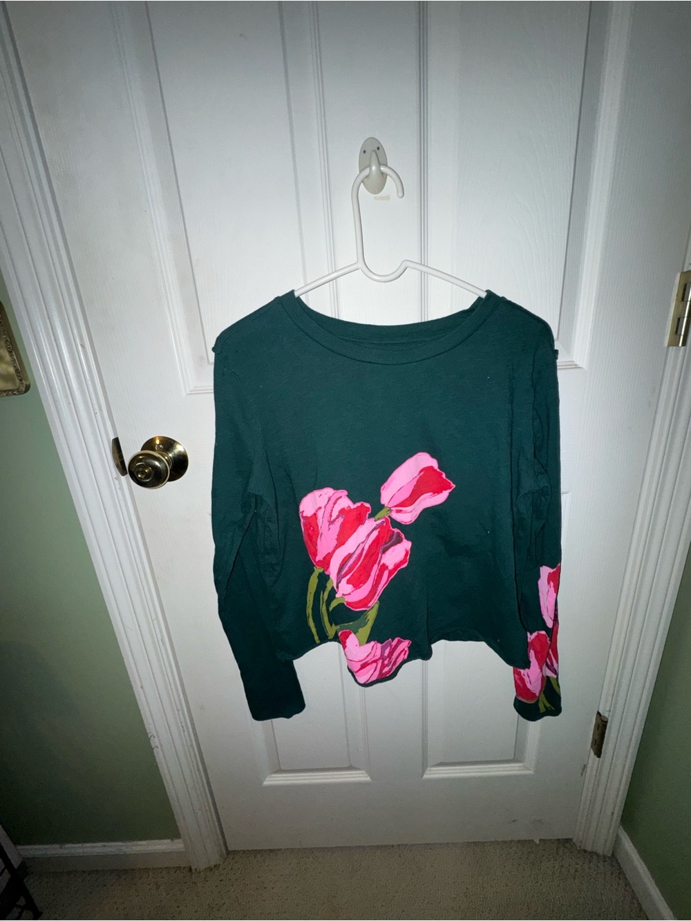 Anthropologie Maeve Caitlin 100% Cotton Boxy Long Sleeve Tee